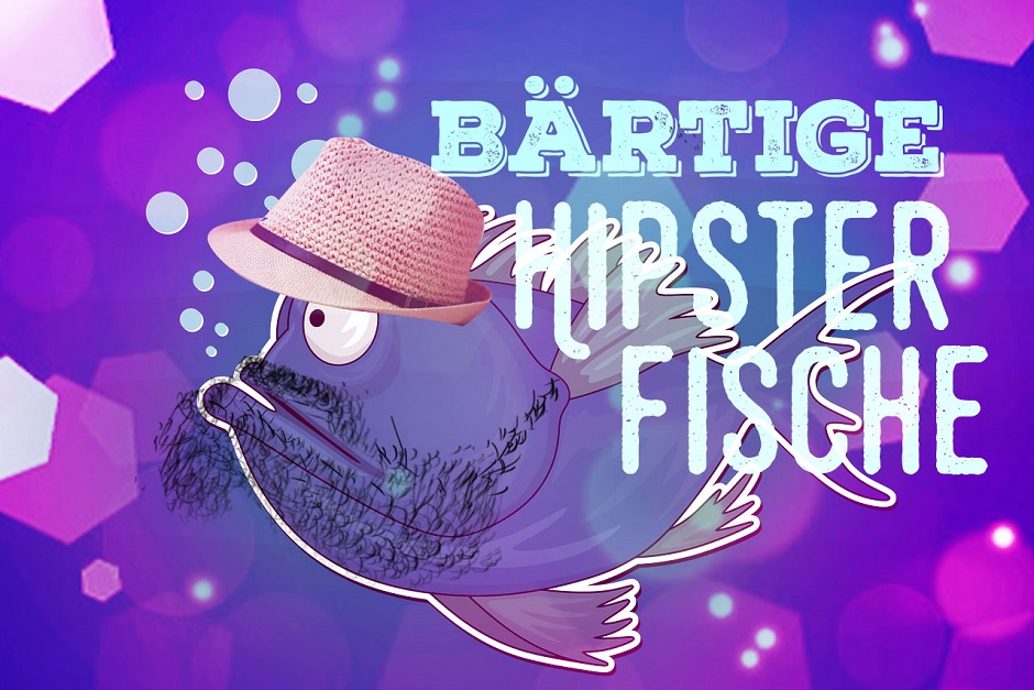 Bärtige Hipster-Fische.